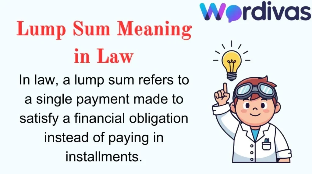 Lump Sum Meaning in Law