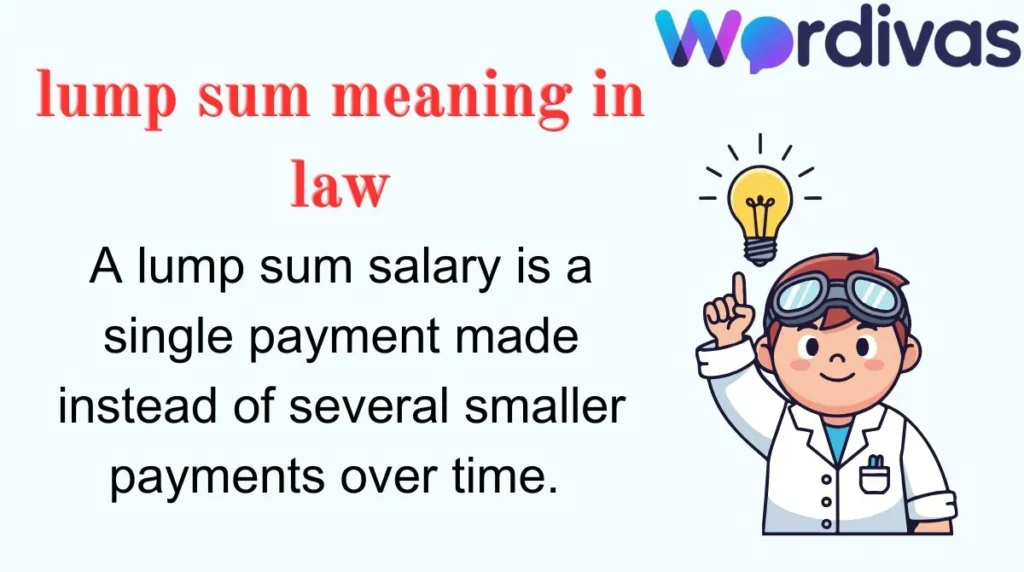lump sum meaning in law